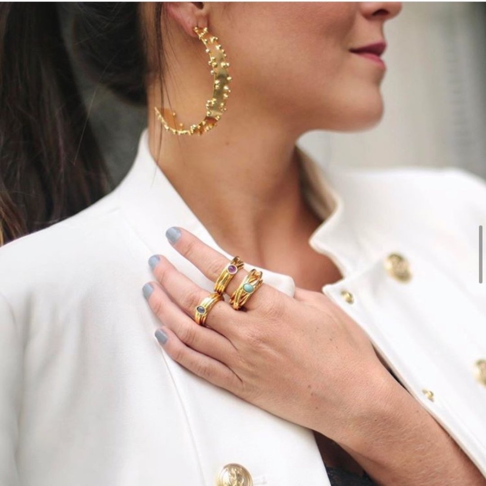 Daniela Salcedo 24kt gold-plated bronze earrings